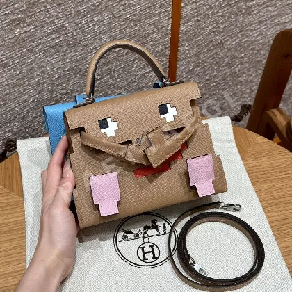 에르메스 켈리돌백 밀크티 은장 가방 18453