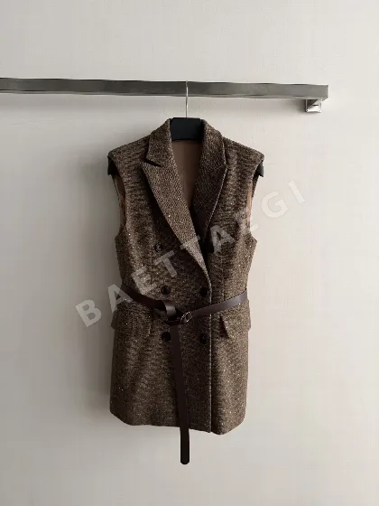 브루넬로쿠치넬리 울 혼방 더블 브레스티드 여성 조끼 165467