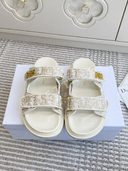 디올 다이렉트 슬라이드 화이트 벨크로 샌들 151456