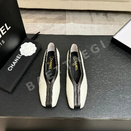 샤넬 26C 더블 C 컬러블록 플랫슈즈 98444