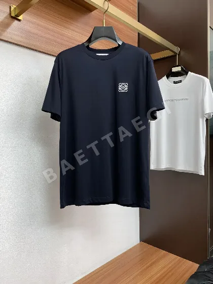 로에베 클래식 빈티지 립 디테일 남성 반팔 티셔츠 48335