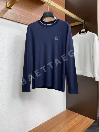브루넬로쿠치넬리 울 혼방 크루넥 니트 긴팔 스웨터 164926