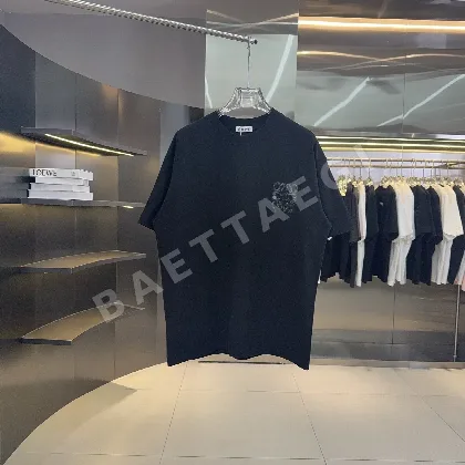 로에베 아플리케 자수 심리스 프린트 반팔 티셔츠