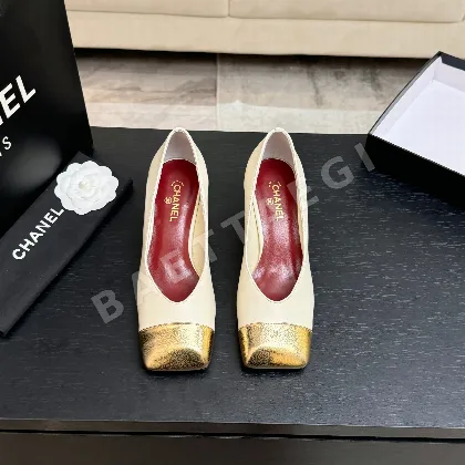 샤넬 더블 C 스티치 스퀘어 토 여성 신발 98605