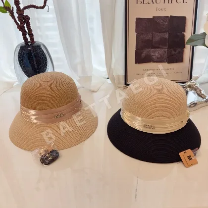 디올 린넨 컬러블록 선햇 78634