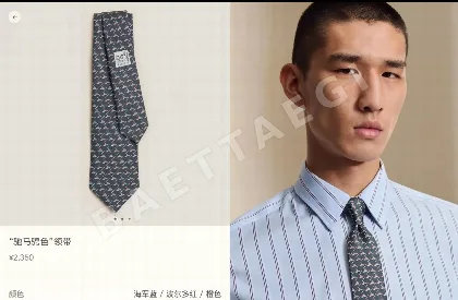 에르메스 프린트 실크 남성 넥타이 111999