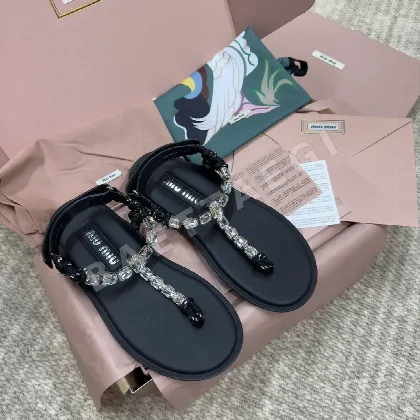 미우미우 리비에르 끈 샌들 94015