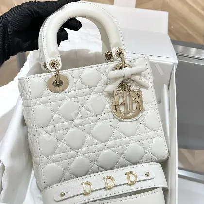 디올 보우노트 램스킨 화이트 가방 161430