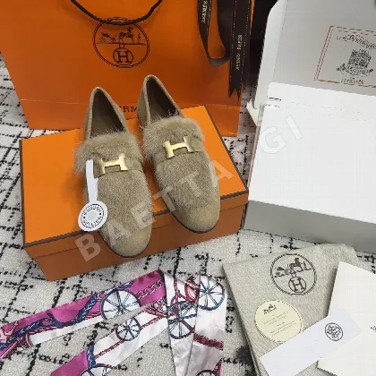 에르메스 파리 밍크 퍼 로퍼 94892