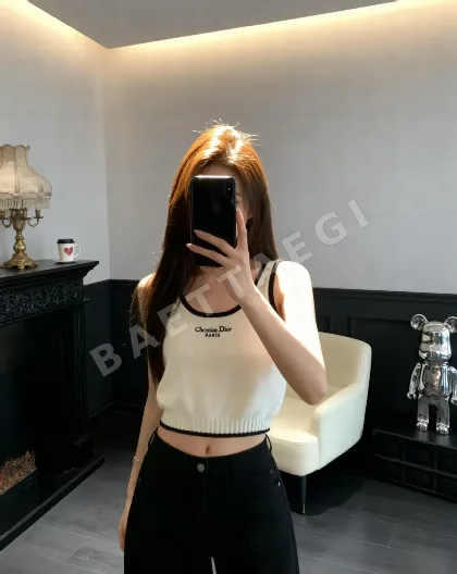 디올 컬러 블록 크루넥 니트 베스트 96315