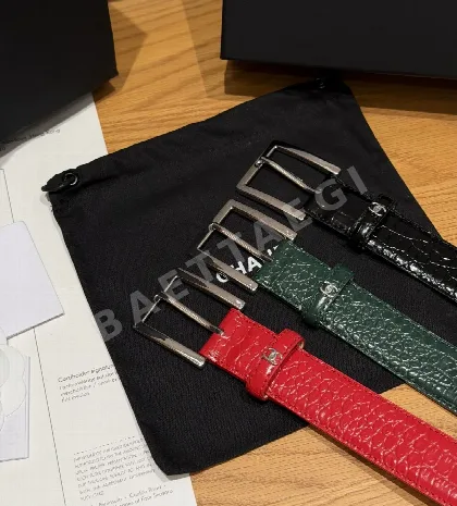 샤넬 악어무늬 가죽 벨트 30mm 177228