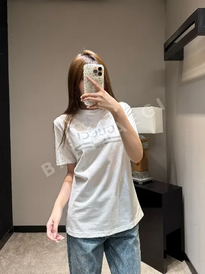 구찌 레터 프린트 크루넥 반팔 티셔츠 51211