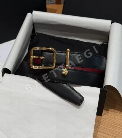 샤넬 가죽 더블 C 버클 벨트 177261