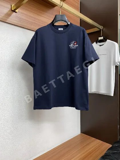 로에베 크루넥 코튼 반팔 티셔츠
