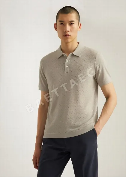 로로피아나 아세테이트 실크 혼방 남성 반팔 티셔츠 114523