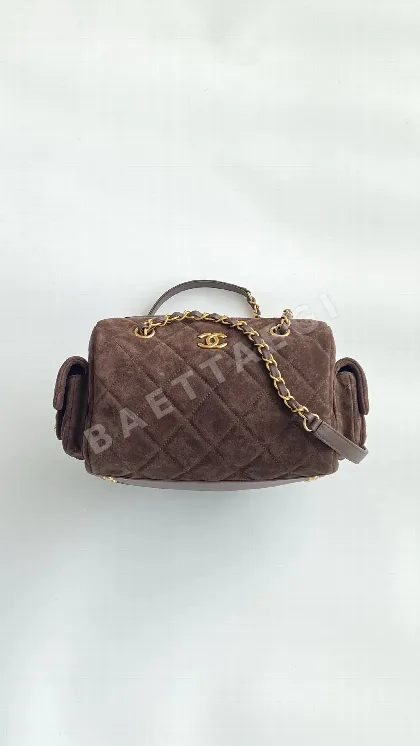 샤넬 오리지널 스웨이드 다크 브라운 볼링백 36307