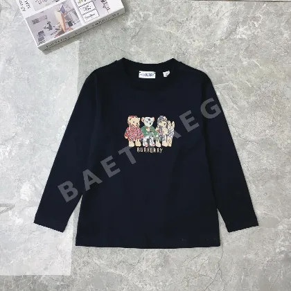 버버리 만화 곰 프린트 키즈 긴팔 티셔츠 169645