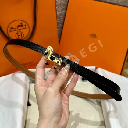 에르메스 글레낭 팔라듐 버클 양면 송아지가죽 벨트 175270