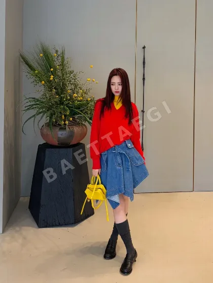 로에베 자수 포켓 데님 스커트 114872