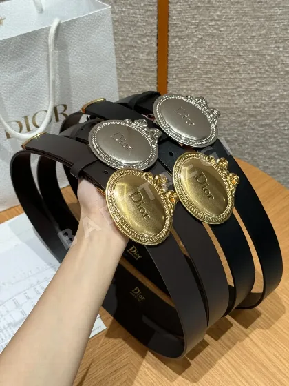 디올 메달리용 오벌 버클 리본 장식 벨트 177468