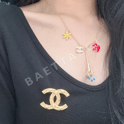샤넬 플라워 장식 목걸이 153485