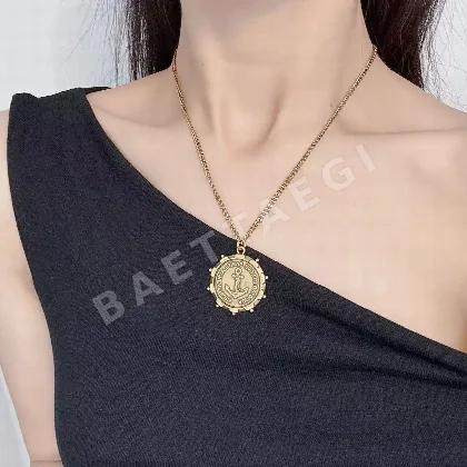 생로랑 레트로 모던 배색 목걸이 65410