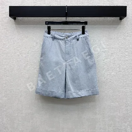 샤넬 와이드 레그 데님 카프리 팬츠 131903