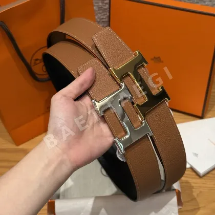 에르메스 리버시블 메탈 버클 벨트 176349