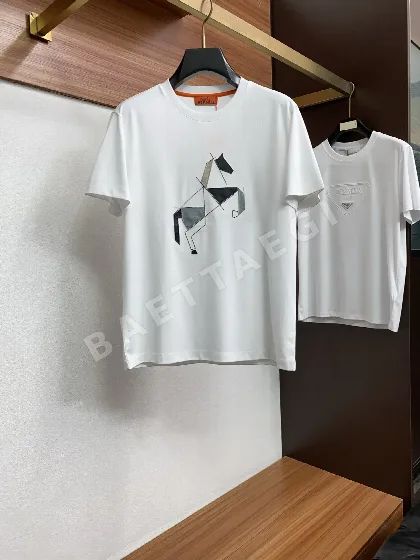 에르메스 남성 코튼 반팔 티셔츠 49502