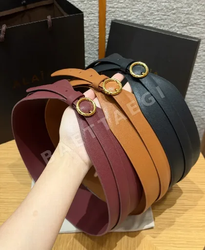 알라이아 더블 레더 와이드 벨트 180938