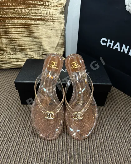 샤넬 더블 C 라인 스톤 버클 비치 샌들 80129