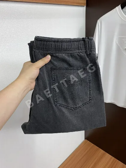 브루넬로쿠치넬리 린넨 코튼 데님 남성 바지 53029