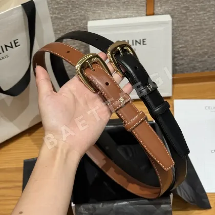 셀린느 소가죽 골드 로고 버클 여성 벨트 171523