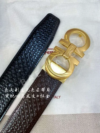 페레가모 천연 가죽 벨트 3.5 CM202500320 59515