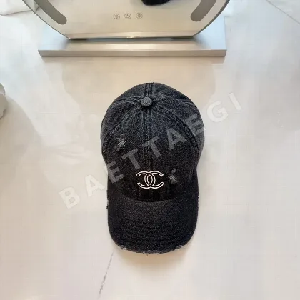 샤넬 데님 데미지 베이스볼 모자 82330