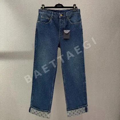 루이비통 모노그램 패치 와이드 스트레이트 남성 바지 113781