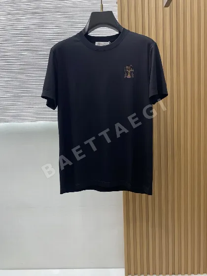 브루넬로쿠치넬리 양면 머서라이즈드 코튼 남성 반팔 티셔츠 156435