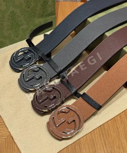구찌 인터로킹 더블 G 양면 소가죽 벨트 174754