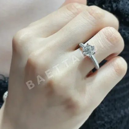 티파니 6 발 프롱 925 스털링 실버 반지 71063