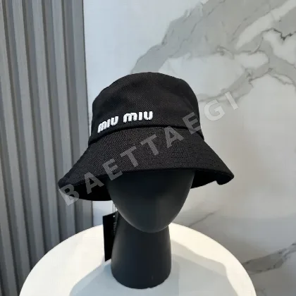 미우미우 자수 버킷 햇 모자 118636