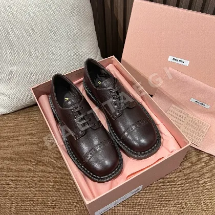미우미우 로퍼 카프스킨 레이스업 187284