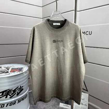 디올 워싱 데미지 가공 크루넥 반팔 티셔츠 47516