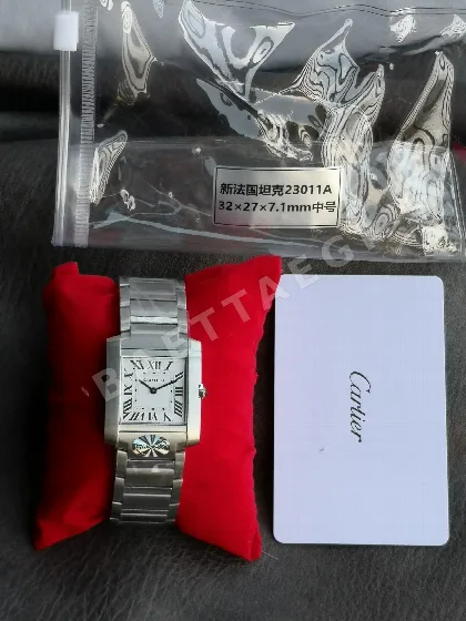 까르띠에 탱크 5 S공장 쿼츠 무브먼트 블루 화이트 스틸밴드 레플리카 42733 Cartier