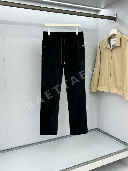 키톤 블랙 코듀로이 스트라이프 드로스트링 남성 바지 88485
