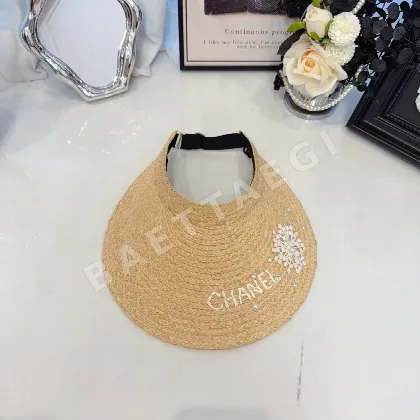 샤넬 라피아 레이스 선바이저 모자 82422