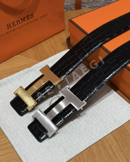 에르메스 H 버클 악어 무늬 가죽 벨트 38mm 176313