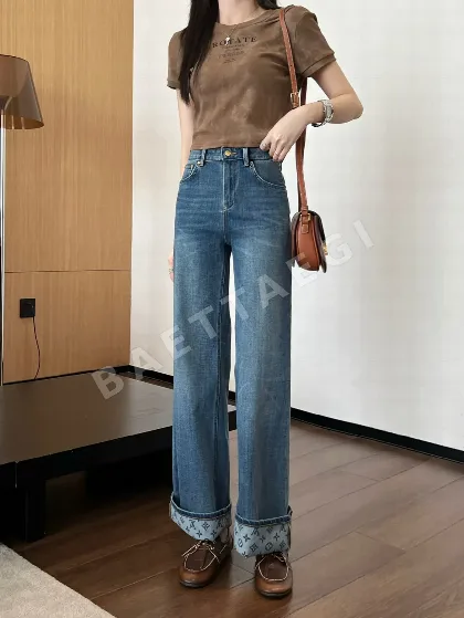 루이비통 스트레치 데님 여성 바지 117059