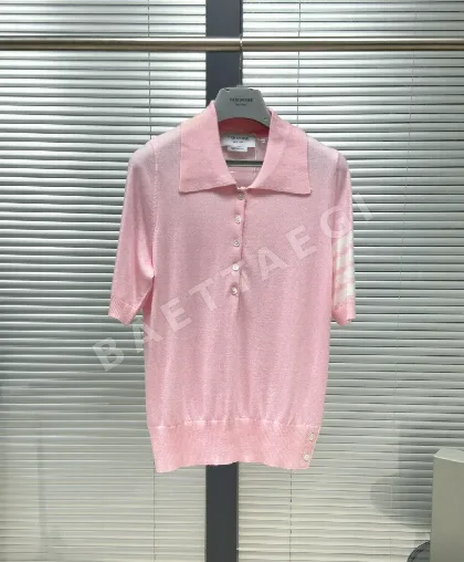 톰브라운 남성 파인 울 니트 반팔 셔츠 142885