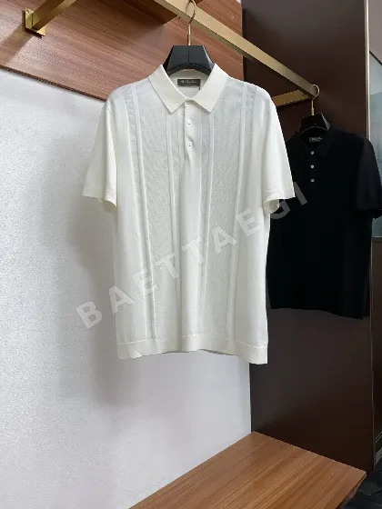 로로피아나 남성 코튼 카라 니트 반팔 티셔츠 135534