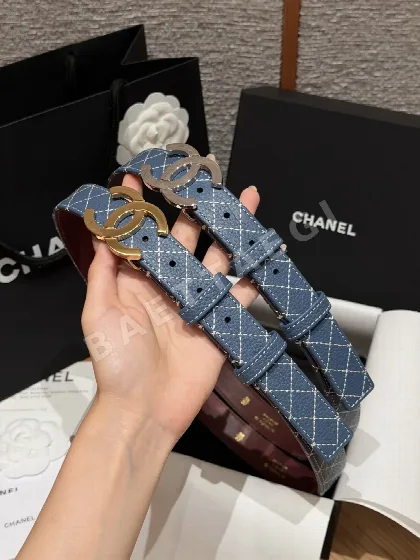 샤넬 다이아몬드 스티치 가죽 벨트 177264